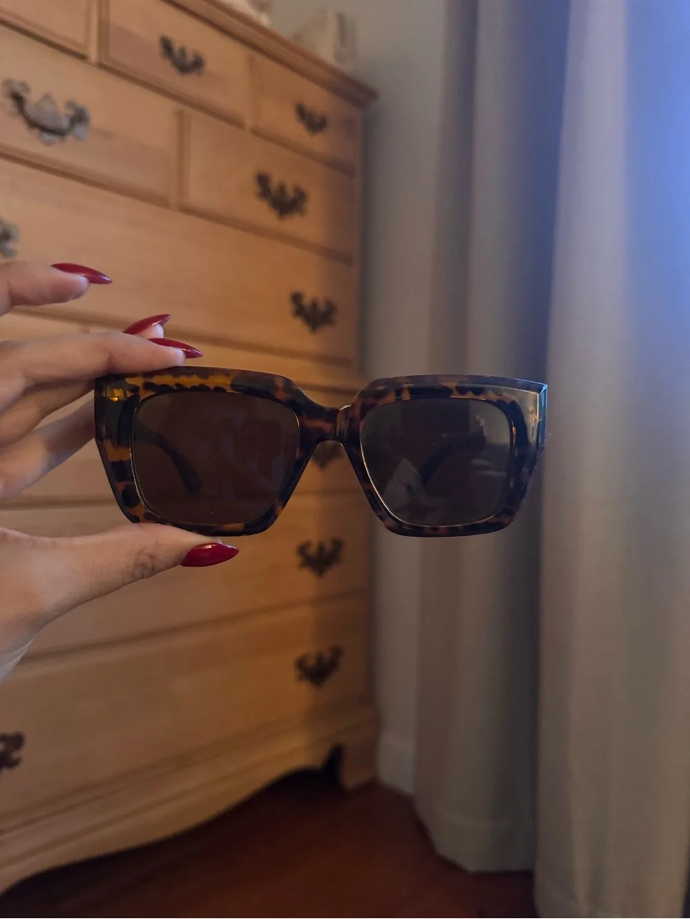 Tortoiseshell Square Frame Women's Sunglasses - Brown
